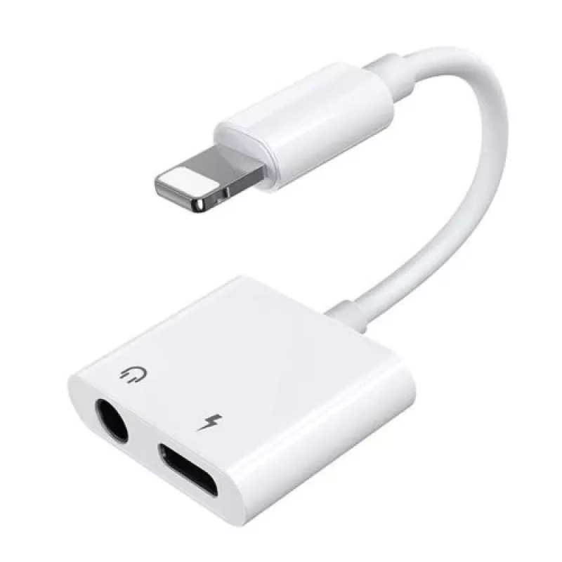 Joyroom adattatore Lightning su Lightning/mini jack 3,5mm, 0,12 m, bianco (S-Y104)