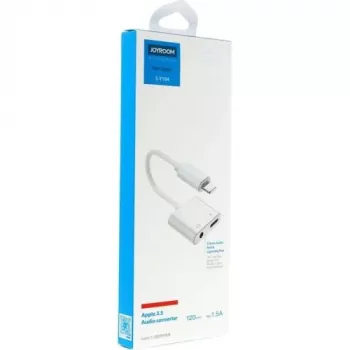 Joyroom adattatore Lightning su Lightning/mini jack 3,5mm, 0,12 m, bianco (S-Y104)