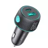 Joyroom caricabatterie da auto U+C, QC 3.0, PD, 60W, RGB, nero (JR-CCN01)
