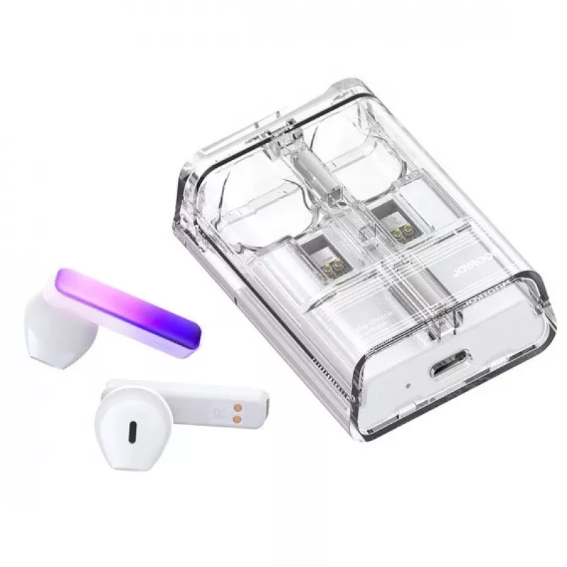 Joyroom IceLens Series auricolari True Wireless con luci LED, Bluetooth 5.3, bianco (JR-TC1-WHT)