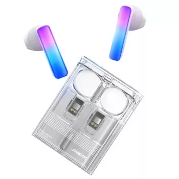 Joyroom IceLens Series auricolari True Wireless con luci LED, Bluetooth 5.3, bianco (JR-TC1-WHT)