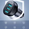 Joyroom JR-CCD03 Caricatore da auto con display digitale, 3x USB-A, 17W, 3,4A, nero
