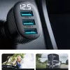 Joyroom JR-CCD03 Caricatore da auto con display digitale, 3x USB-A, 17W, 3,4A, nero