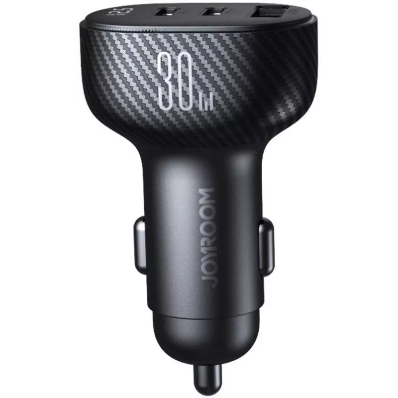 Joyroom JR-CCD04 Caricabatterie da auto 30W 2x USB-C USB-A con display digitale - nero