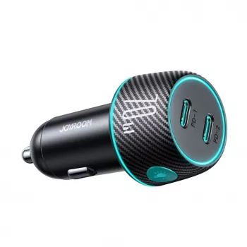 Joyroom JR-CCN02 caricabatterie da auto 2x USB-C 70W con retroilluminazione LED, nero