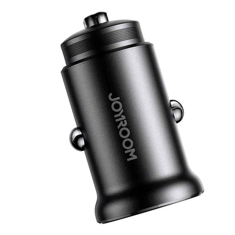 Joyroom JR-CCN05 mini caricabatterie da auto 30W USB-A USB-C nero