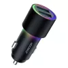 JOYROOM JR-CL10 Caricabatterie da auto 2x USB 24W retroilluminazione LED nero