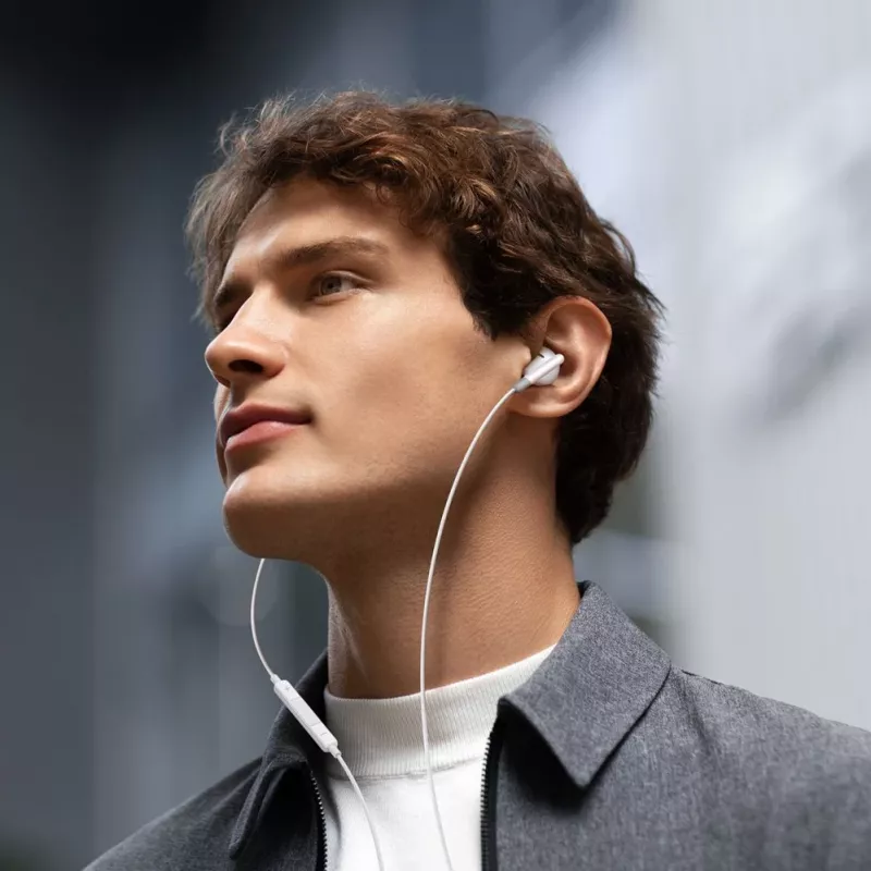 Joyroom JR-EW01 Auricolari mini in-ear con filo e telecomando - bianco