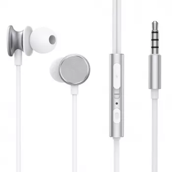 Joyroom Wired Series JR-EW03 Auricolari intrauricolari con telecomando e microfono, jack da 3,5 mm, argento