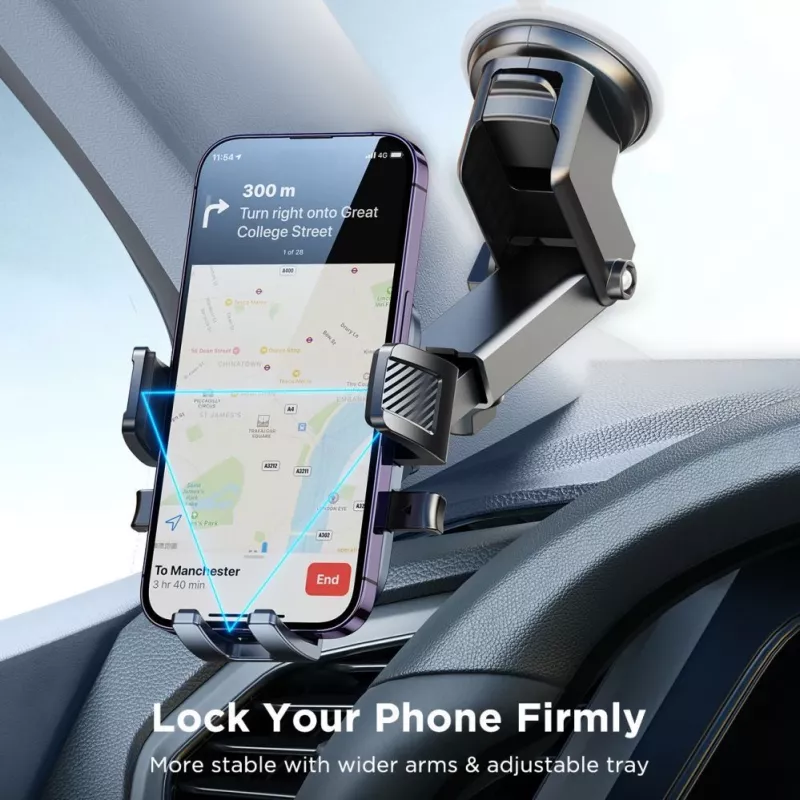 Joyroom JR-OK6 supporto per auto - ventosa per cruscotto e parabrezza - universale per smartphone da 4,7-7,2 pollici - rotazione 360° - nero