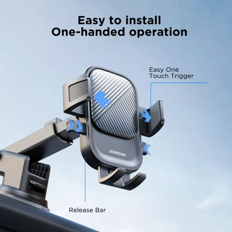 Joyroom JR-OK6 supporto per auto - ventosa per cruscotto e parabrezza - universale per smartphone da 4,7-7,2 pollici - rotazione 360° - nero