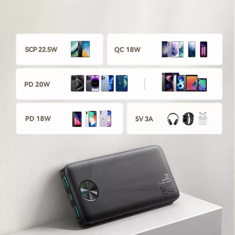 Joyroom JR-PBF15 Power bank 10000mAh USB-C USB-A 22.5W nero