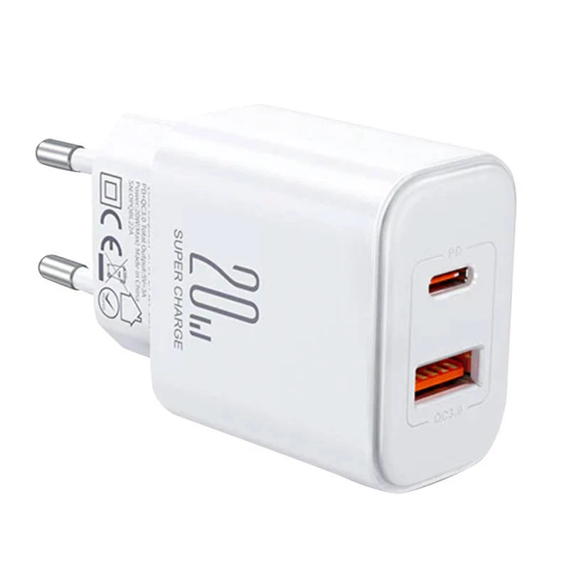 JOYROOM JR-TCF05 Flash caricabatterie 20W USB-C PD con cavo da USB-C a Lightning 1m bianco