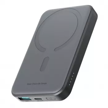 JOYROOM JR-W020 Mini Power Bank 5000mAh 20W USB-A USB-C Ricarica Wireless - Nero + Cavo USB-C