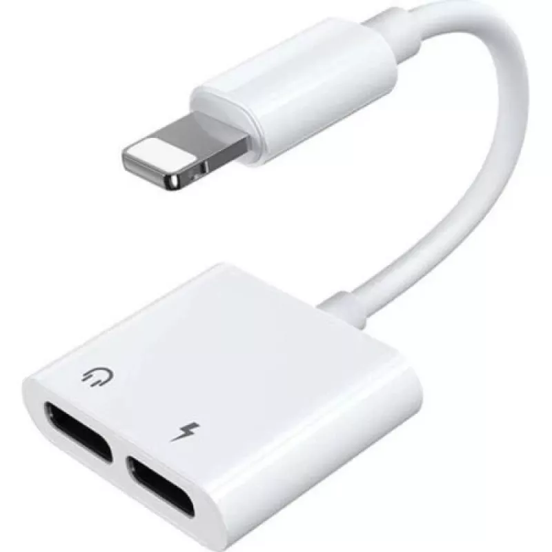 Joyroom adattatore splitter audio e ricarica Lightning su 2x Lightning bianco (S-Y104)
