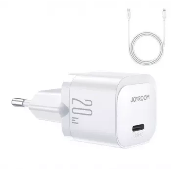 Joyroom caricabatterie mini USB-C 20W PD con cavo USB-C a Lightning - bianco JR-TCF02