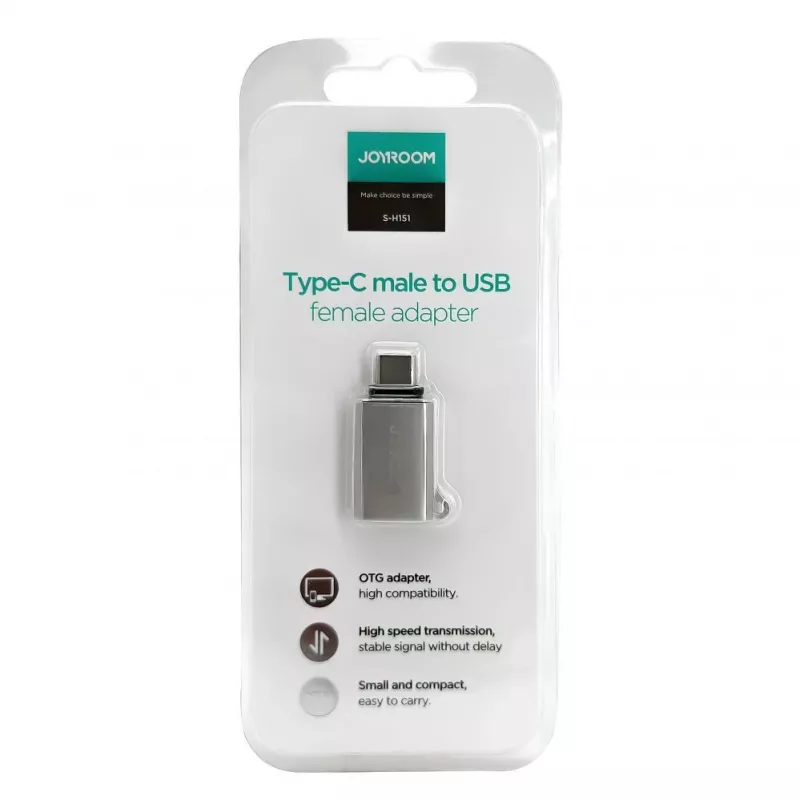Joyroom adattatore USB-C maschio a USB-A femmina Mini S-H151 argento
