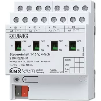 JUNG 2194REGHM dimmer universale, guida DIN, 250-400 V, bianco