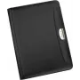 JÜSCHA Alassio MARES I Cartella portadocumenti DIN A4 con calcolatrice, blocco note, tasche per carte, passante per penna, similpelle FINEtouch, nero 96086-1