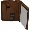 JÜSCHA Alassio VITERBO cartella portadocumenti con zip, similpelle, marrone, A4, 2 passanti per penne, 4 tasche per carte, 2 tasche per documenti, scomparto calcolatrice, scomparto blocco notes, resistente agli schizzi (30053)