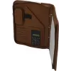 JÜSCHA Alassio VITERBO cartella portadocumenti con zip, similpelle, marrone, A4, 2 passanti per penne, 4 tasche per carte, 2 tasche per documenti, scomparto calcolatrice, scomparto blocco notes, resistente agli schizzi (30053)
