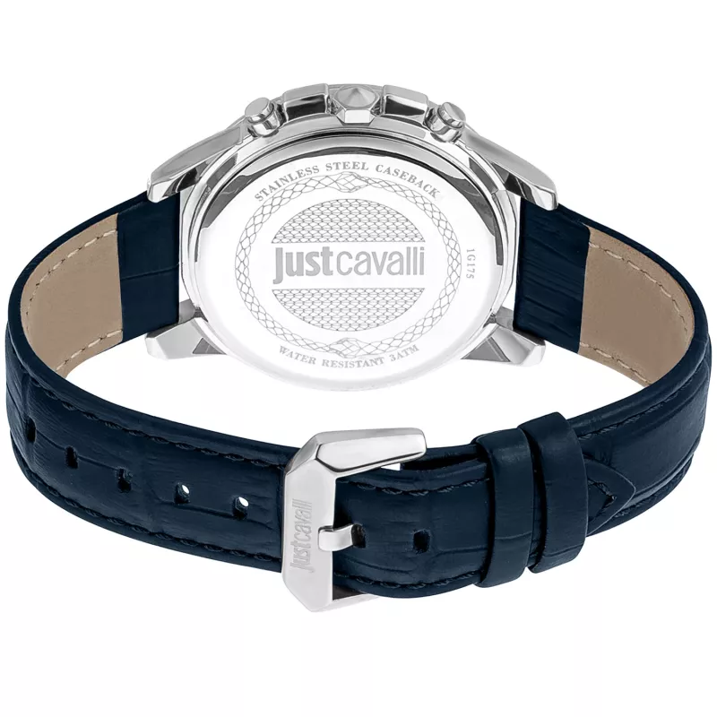 JUST CAVALLI MAN JC1G175L0225 Orologio al quarzo 42mm quadrante blu cinturino in pelle