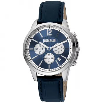 JUST CAVALLI MAN JC1G175L0225 Orologio al quarzo 42mm quadrante blu cinturino in pelle