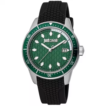 JUST CAVALLI MAN JC1G179P0015 42mm orologio analogico al quarzo - quadrante nero, cinturino in pelle
