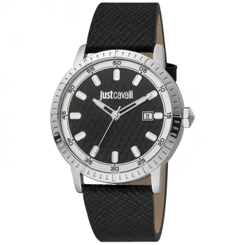 JUST CAVALLI MAN JC1G216L0015 42mm Quadrante Blu Cinturino in Pelle Orologio al Quarzo