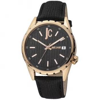 JUST CAVALLI MAN JC1G217L0035 Orologio analogico al quarzo 42mm quadrante nero cassa in acciaio inox cinturino in pelle nero