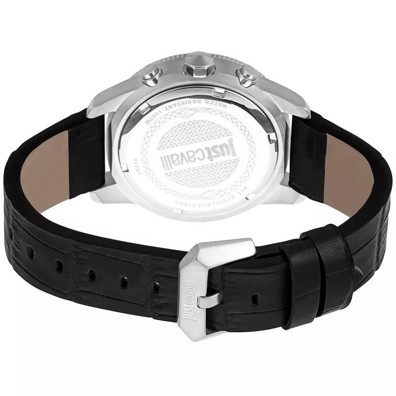 JUST CAVALLI UOMO orologio JC1G215L0015 42 mm quadrante nero cinturino in pelle