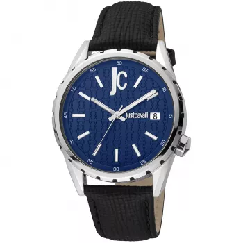 JUST CAVALLI Orologio uomo al quarzo analogico JC1G217L0025 42mm quadrante blu cinturino in pelle blu