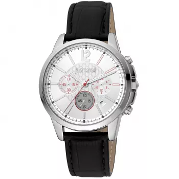 JUST CAVALLI orologio uomo al quarzo JC1G175L0215 42mm quadrante blu cinturino in pelle