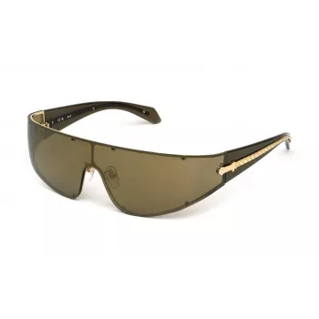 JUST CAVALLI Occhiali da Sole Unisex SJC113-99300G Oversized Quadrati Montatura Nera Lente Sfumata Grigia