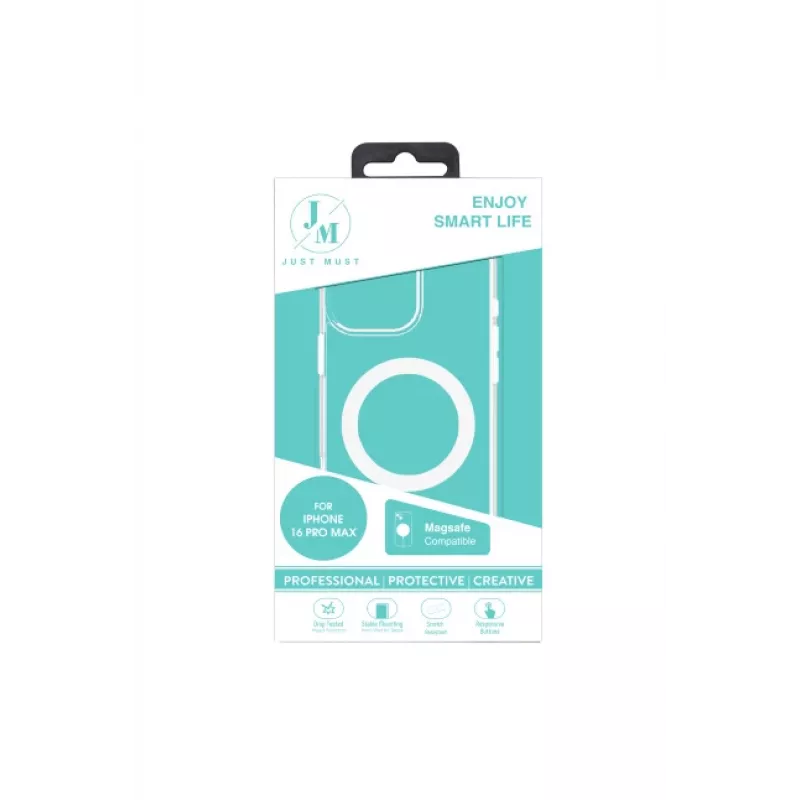 JUST MUST JM MAGSAFE CRYSTAL I per iPhone 16 Pro Max trasparente