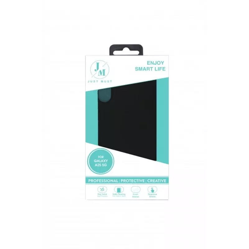 JUST MUST JM Regular Defense custodia in silicone per Samsung Galaxy A25 - nero