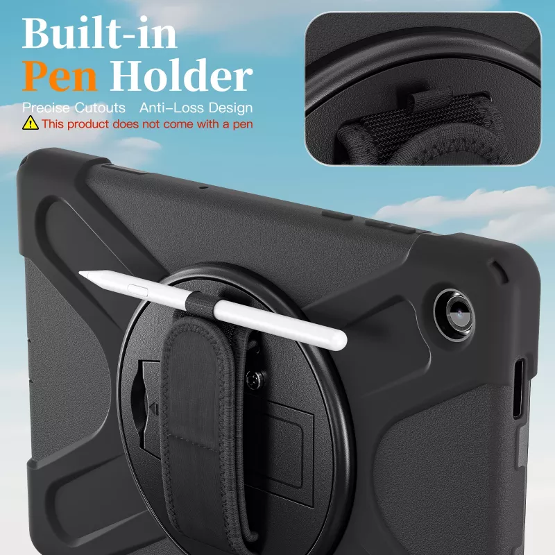 JUST MUST JM Rugged Case Grip per Samsung Galaxy Tab A11+ con tracolla nero