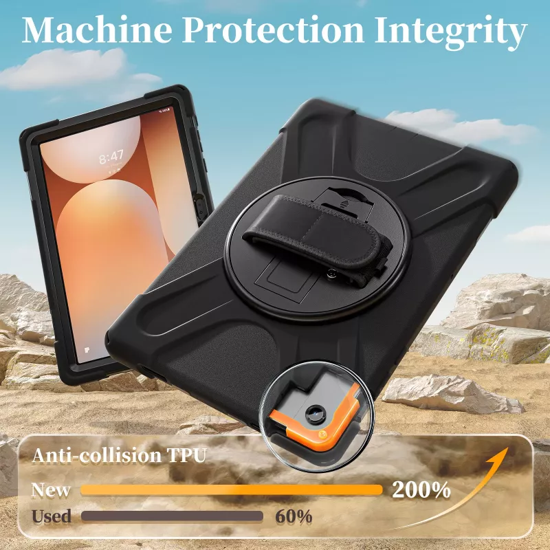 JUST MUST JM Rugged Case Grip per Samsung Galaxy Tab A11+ con tracolla nero