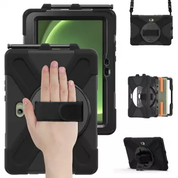 JUST MUST JM Rugged Case Grip per Samsung Galaxy Tab Active Pro/Active4 Pro/Active5 Pro con cinturino nero
