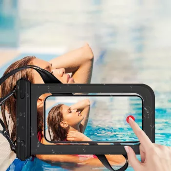 JUST MUST Custodia impermeabile per cellulare, nera