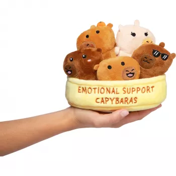 JUST PLAY peluche Emotional Support Capybaras 7 pollici marrone/tan