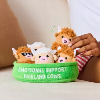 Just Play Emotional Support Highland Cow peluche - marrone, 25 cm