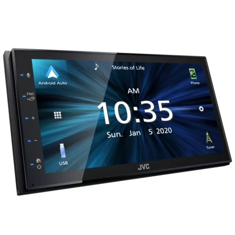 JVC KW-M560BT ricevitore multimediale auto Bluetooth 6.8 pollici con equalizzatore a 13 bande, Android Mirroring, 3 pre-out e USB posteriore