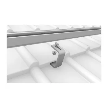 K2 Systems 1000001 gancio per tetto per tegole, acciaio inox, piastra base 150x60x5 mm, braccio 30x6 mm
