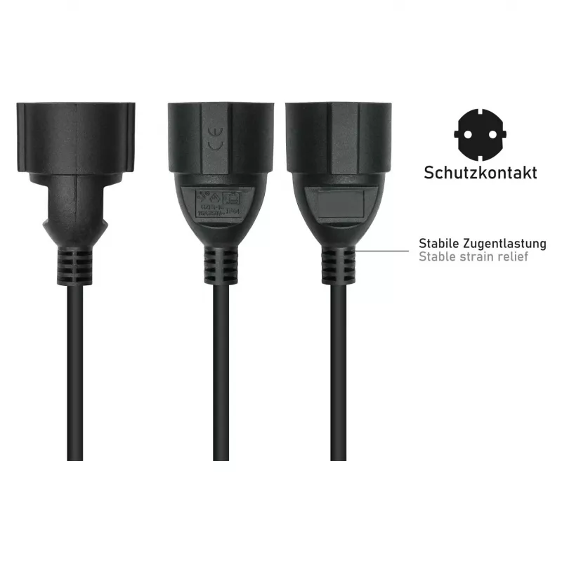 Kabelmeister Cavo adattatore di rete da C14 a presa Schuko 0,15 m nero
