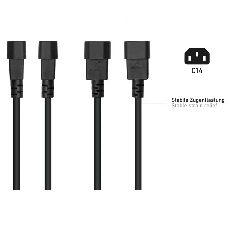 Kabelmeister Cavo adattatore di rete da C14 a presa Schuko 0,15 m nero