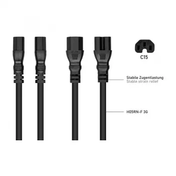 Kabelmeister cavo di alimentazione IEC C14 a C15 3m (SK1450-S030) - nero