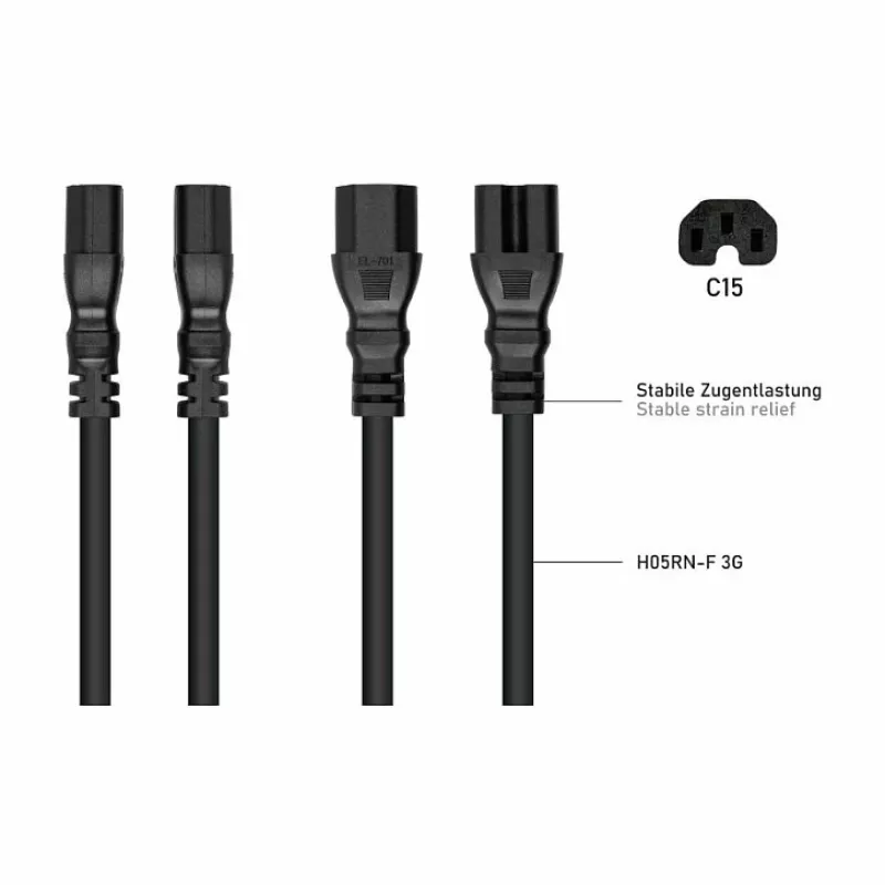 Kabelmeister cavo di alimentazione IEC C14 a C15 3m (SK1450-S030) - nero