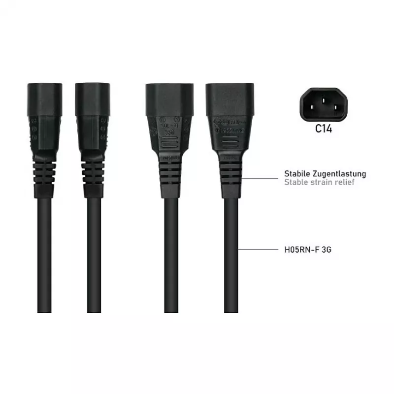 Kabelmeister cavo di alimentazione IEC C14 a C15 3m (SK1450-S030) - nero