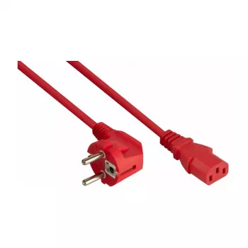 Kabelmeister cavo di alimentazione, connettore maschio Schuko (CEE 7/7) angolare 90° su IEC C13, rosso, 5m